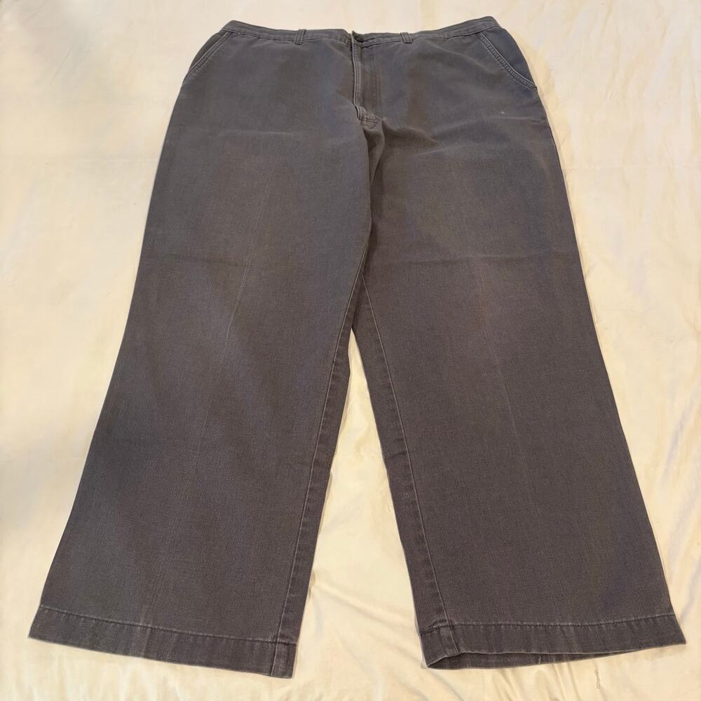 VINTAGE DAVID TAYLOR Unisex Wide Leg Pants Distressed Washed Gray Sz 40x29